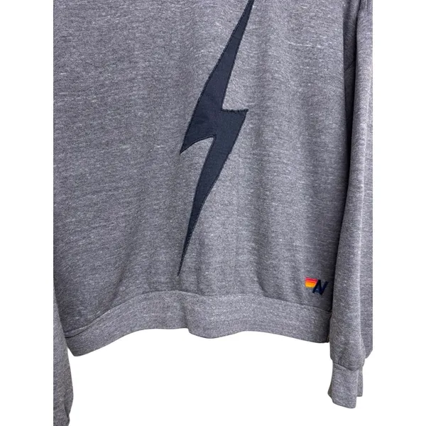 Aviator Nation Bolt Stitch Relaxed Crew Sweatshirt Gray Size‎ Small - Image 7