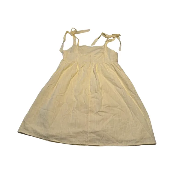 Dee Elly Butter Yellow Striped Tie Shoulder Babydoll Mini Dress Size‎ M - Image 4