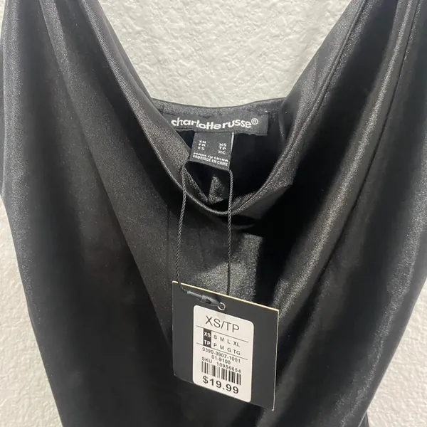 Satin Cowl Neck Bodysuit Size Xs - Image 4