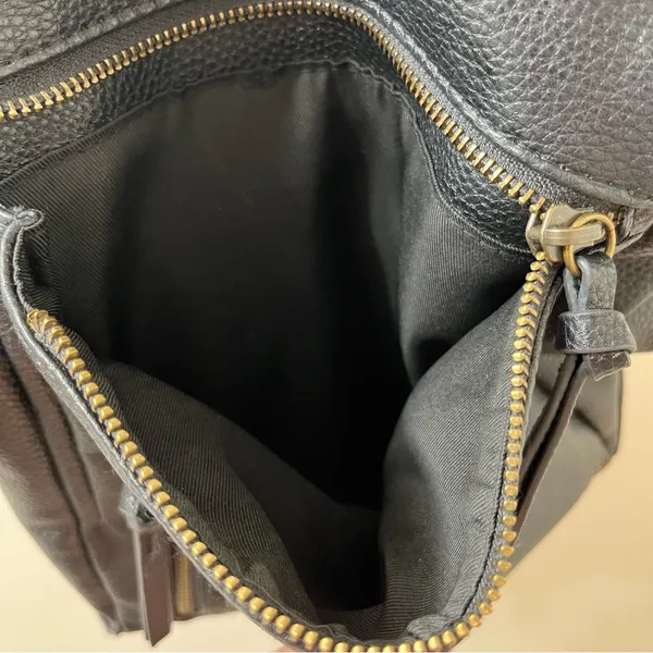 Elliott Lucca Black and Brown Leather Backpack - Image 6