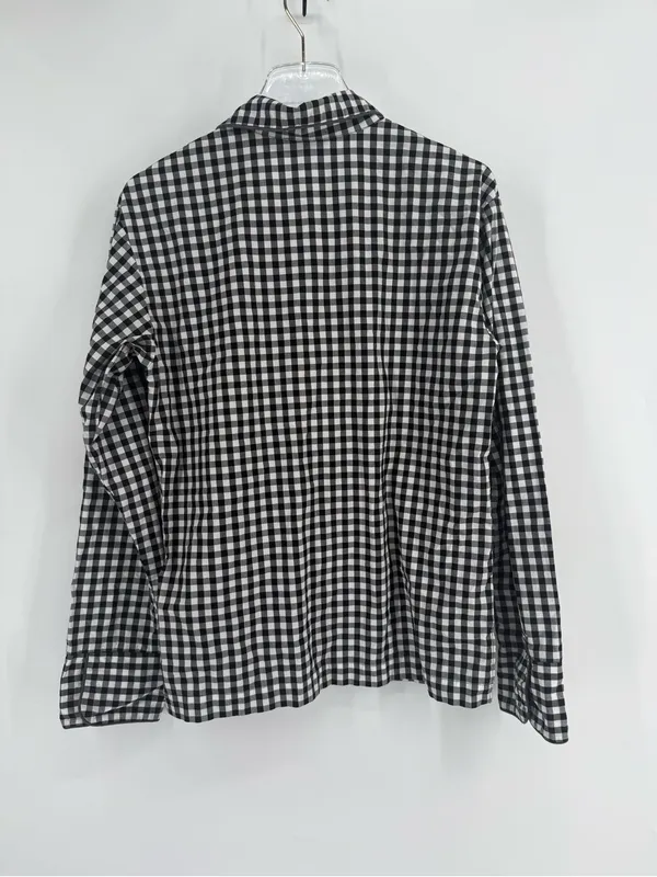 Sleeper black and white gingham long sleeve top size small - Image 3