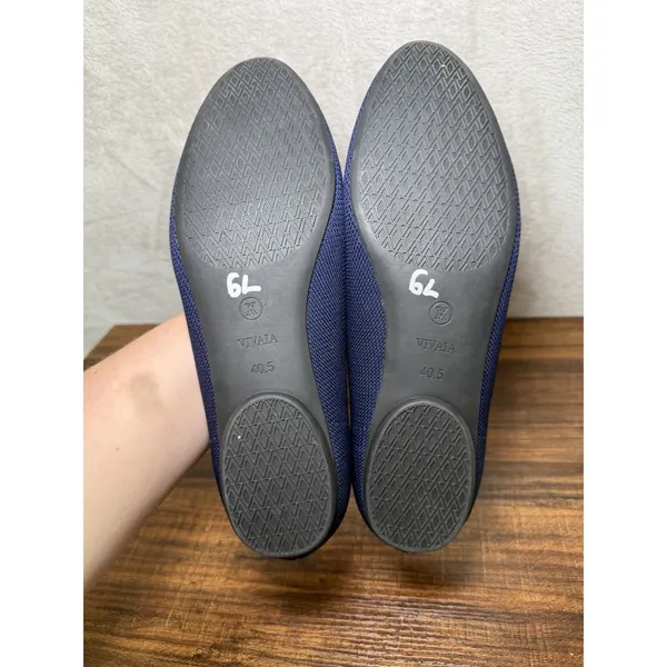 VIVAIA Round-Toe Navy Blue Ballet Flats Cushioned Insole Women's 9.5 EU 40.5 - Image 6