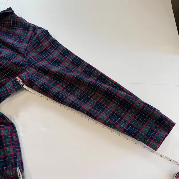 LL Bean Colorful Plaid Sherpa Fleece Lined Flannel Shirt Jacket Shacket Size XL - Image 8