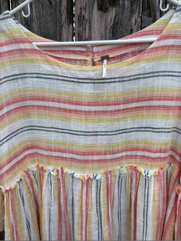 Like New Free People Summer Nights Dress / Top Multi Stripe Oversized Medium - Image 9