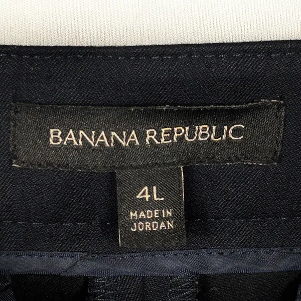 Banana Republic Avery Sailor Dress Pants Womens 4L Straight Leg Navy Gold 31x30‎ - Image 7