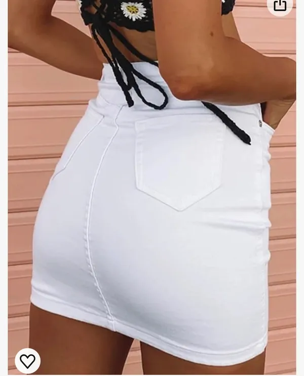 Amazon White Denim Skirt - Image 3
