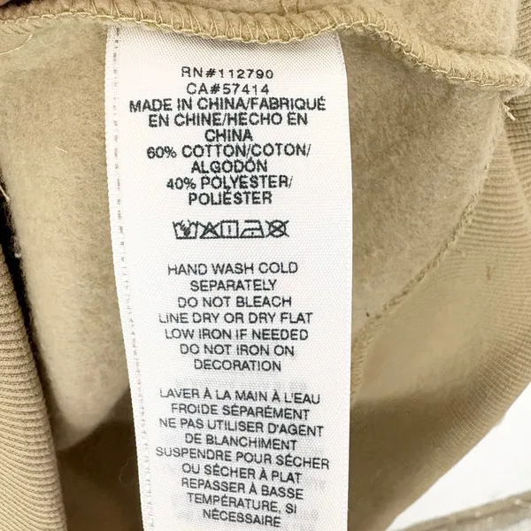 True Religion Embossed Arch Logo Sweatshirt Beige Soft Fleece Lined Size Medium - Image 7