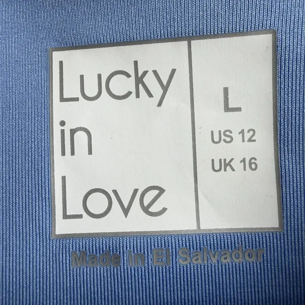 Lucky In Love Linen High Neck Action Tank Women L Peri Blue Tennis Pickleball - Image 12