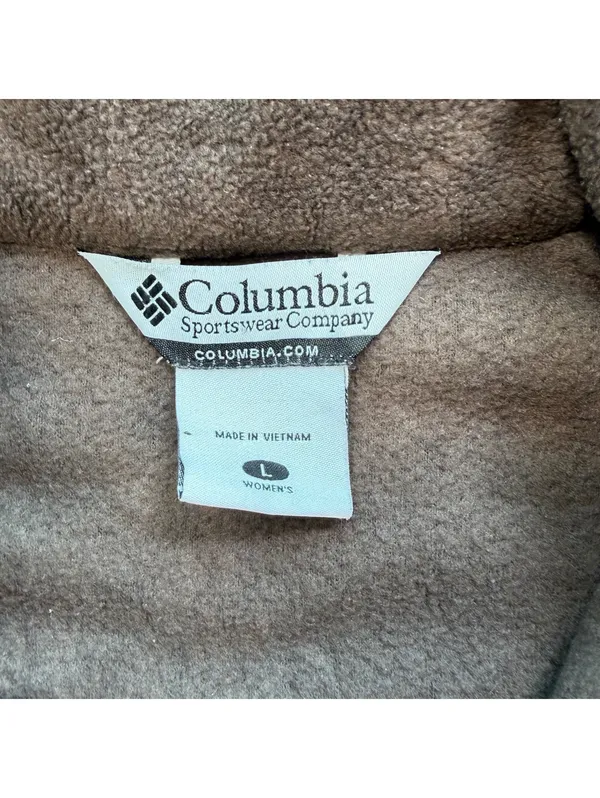 Columbia Women’s Brown Full Zip Fleece Jacket Large Zip Pockets Outdoor Hiking - Image 4