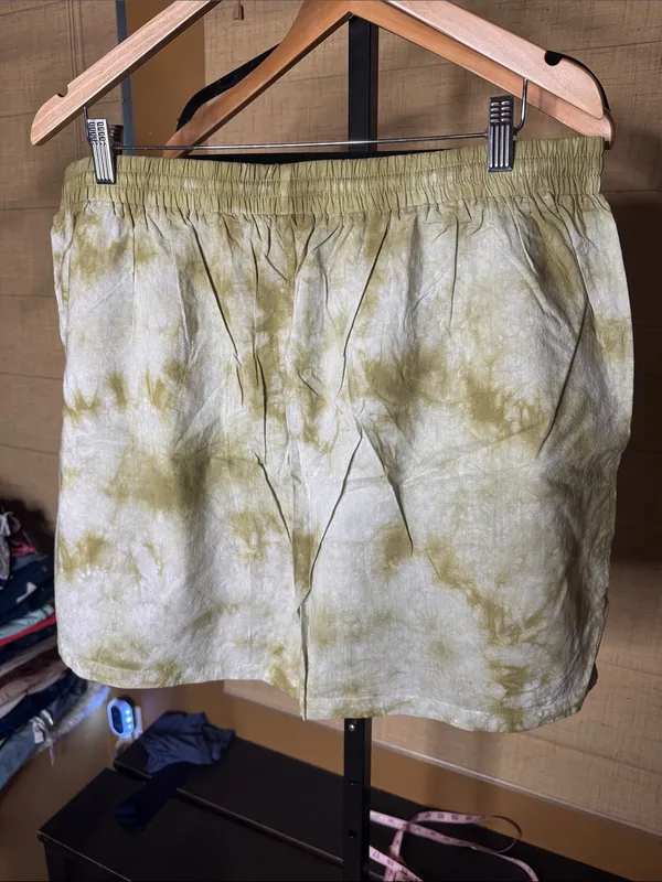 NWT Cotton Bleu Olive Tie Dye Drawstring Shorts 2X Lightweight Cotton - Image 9