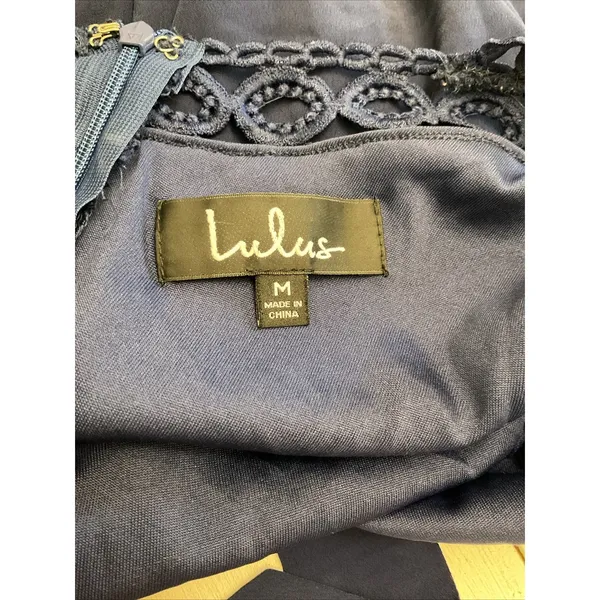 Lulus Any‎ Sway Shape or Form Navy Lace Halter Dress -Medium - Image 7