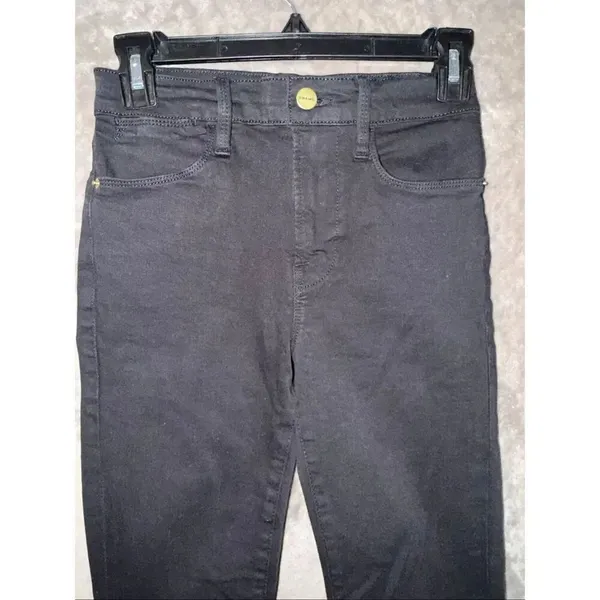 Frame Le High Skinny Black Denim Jeans Cotton Blend Non Ripped size 24 #765 - Image 6