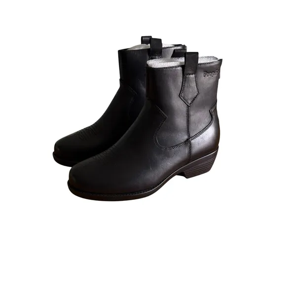 Propet Maisie Leather Ankle Boots Womens Size 8 Black Western Cowboy - Image 3