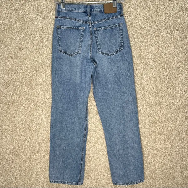 90s baggy jeans size 0 distressed multi button fly retro‎ style blue jeans teen - Image 2