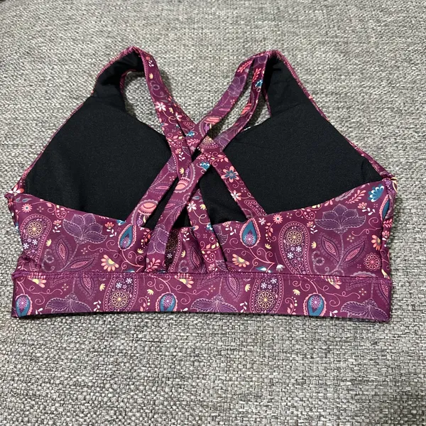 XIA Women’s Paisley Print Satin Sports Bra - Multicolor - Image 3