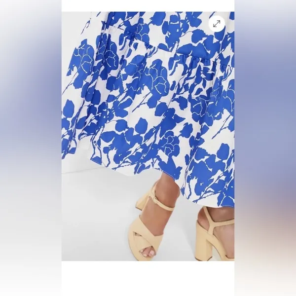 Hyacinth House Sybil Maxi Dress XXS Blue Floral One Shoulder Cotton Lined NWT - Image 14