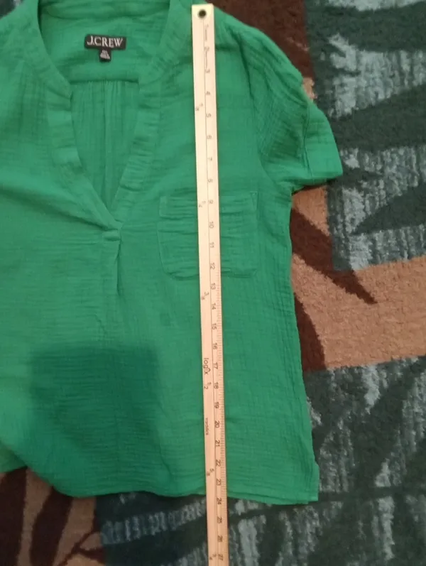 J. Crew Soft Gauze Short Sleeve V Neck Popover Cotton Crinkled Womens XXS - Image 7