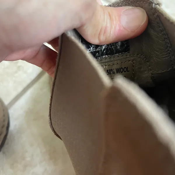 Chacos paonia‎ Chelsea Boots Suede Wool Lined Ankle Boot Taupe Brown Women's 6 - Image 8