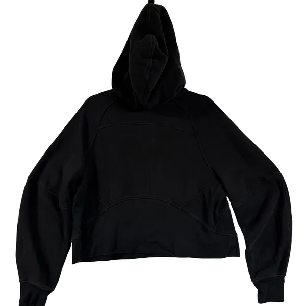 Lululemon M/L Scuba Oversized 1/2 Zip Black Hoodie Cropped Pullover Athleisure - Image 7