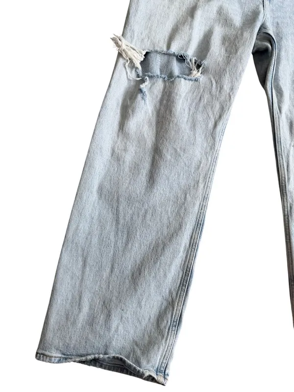ABERCROMBIE & FITCH Curve Love Light Distressed High Rise 90s Relaxed Jean Sz 20 - Image 4