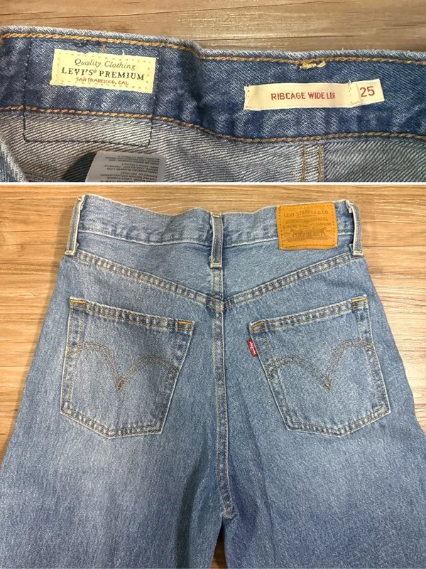 Levi’s Premium Ribcage Wide Leg Jeans Not The Same W25 L32 Big E - Image 5