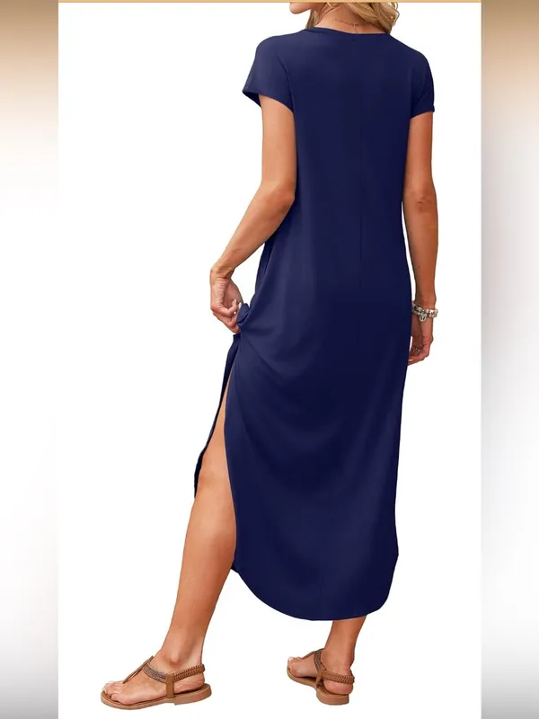 NWT RUMIA Summer Maxi Dress Cap Sleeve Long Sundress with Pockets Size Large - Image 4