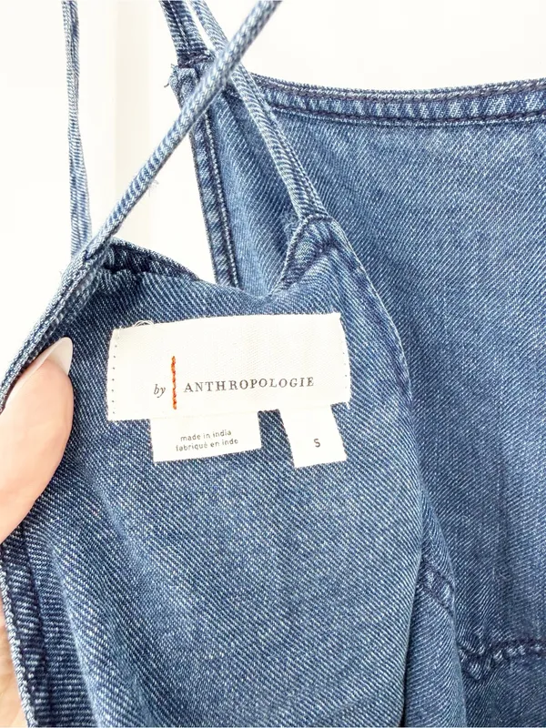 Anthropologie Wide Leg Overalls Women's‎ S Blue Utility Chic - Image 5