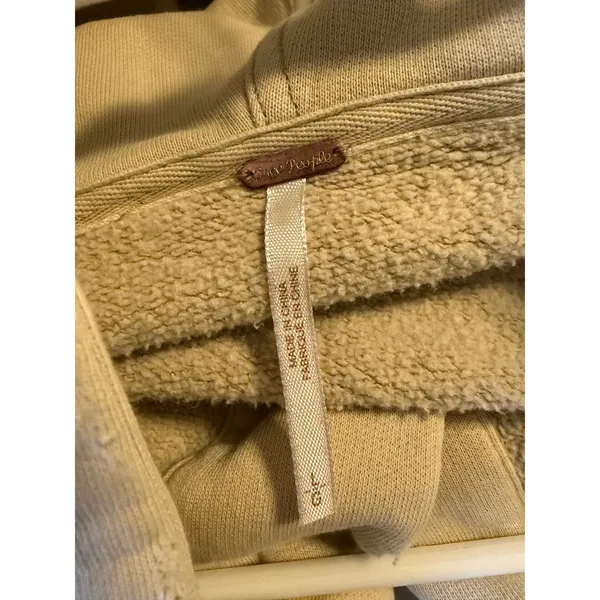 Free People We The Free Dreamers Hooded Fleece Jacket Cream Beige Large OB958949 - Image 4