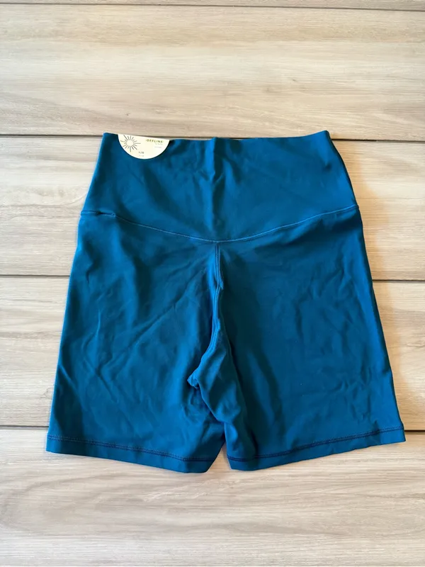 OFFLINE Real Me Crossover High Waisted 5" Bike Short Teal Large NWT IN PKG - Image 5