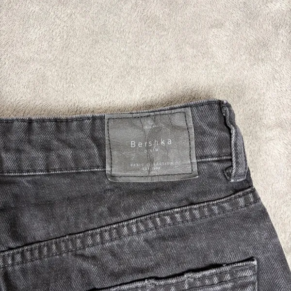 Bershka High Waist Denim Shorts Women's 4 Black Grunge Mall Emo Y2K Whimsygoth - Image 7