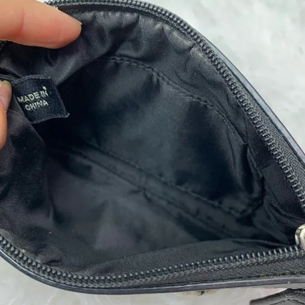 COACH Black Gray Signature Canvas Wristlet - Image 5