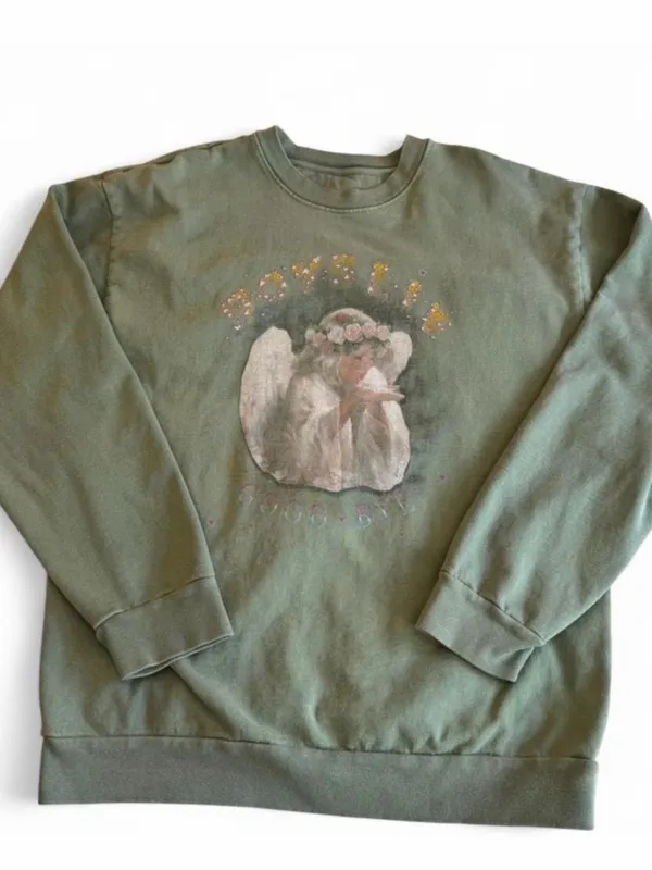 Boys Lie "Goodbye" Angel Woman’s Crewneck Sweater One Size NEW - Image 3