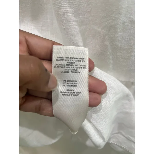 Aritzia Wilfred Tempest White Organic Linen Mini Dress Sz S - Image 9