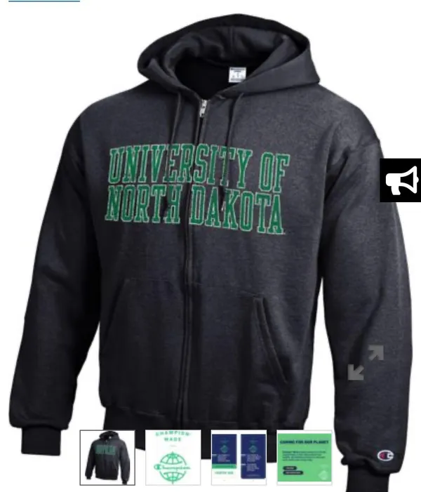 Champion University of North Dakota black zip up - Image 7