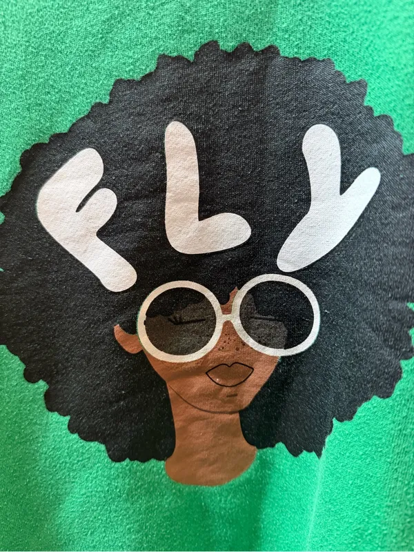 Forever 21 Green Graphic Crewneck Sweatshirt with Afro Portrait size M - Image 2