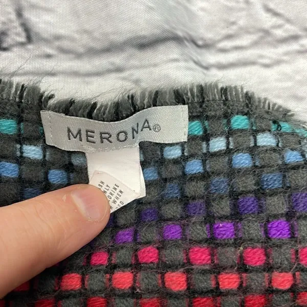Merona Scarf Rectangular Rainbow Weave Warm Soft - Image 9