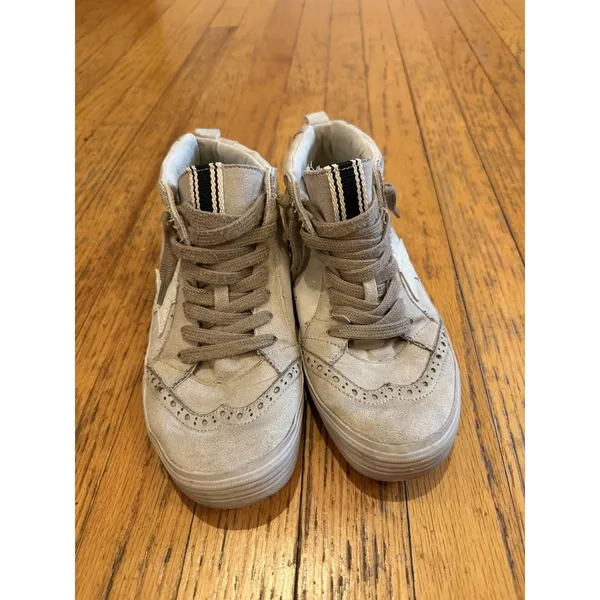 Shu Shop Serena Shoes Womens Size 8 Beige Suede High Top Sneakers 0000000303 - Image 2