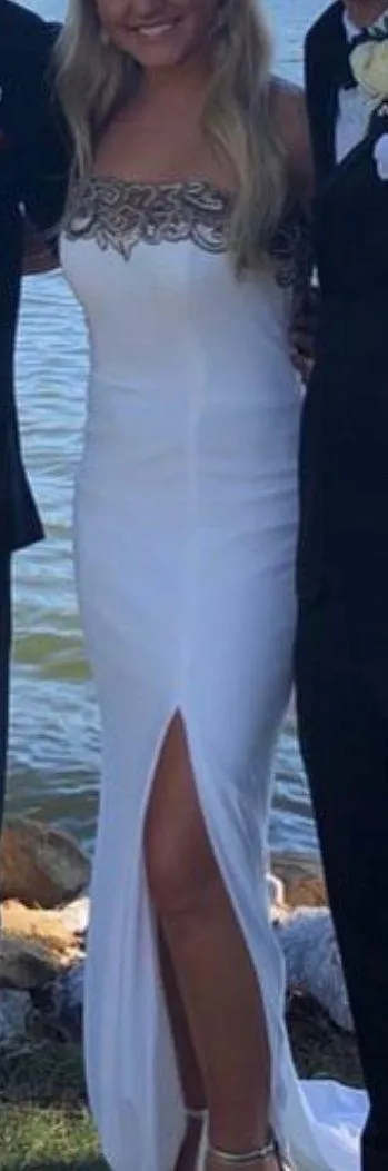 Faviana White Prom Dress - Image 5