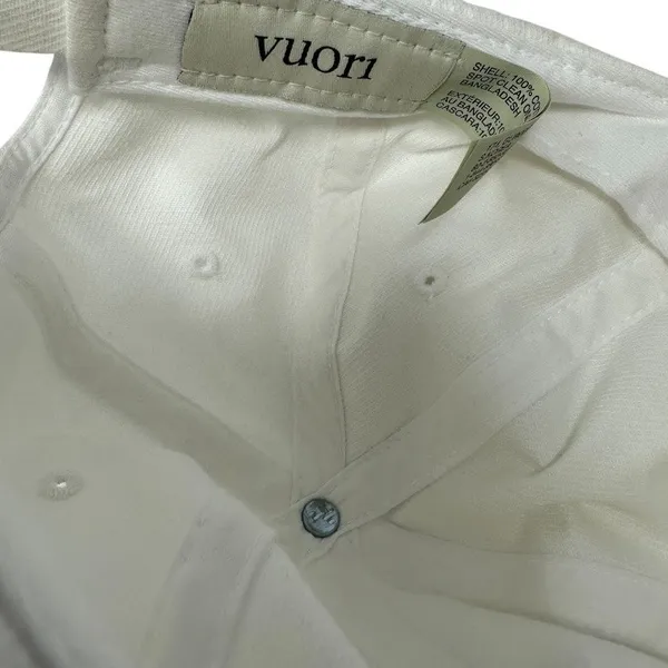 Vuori Active Club White Baseball Cap Adjustable Strapback Hat Cotton - Image 5