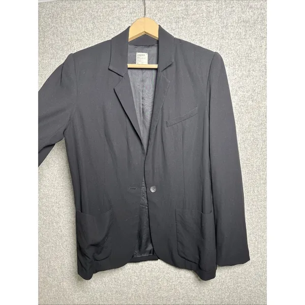 L'AGENCE‎ Womens Blazer Size 6 Black One Button Lined Relaxed Solid Pockets Work - Image 4