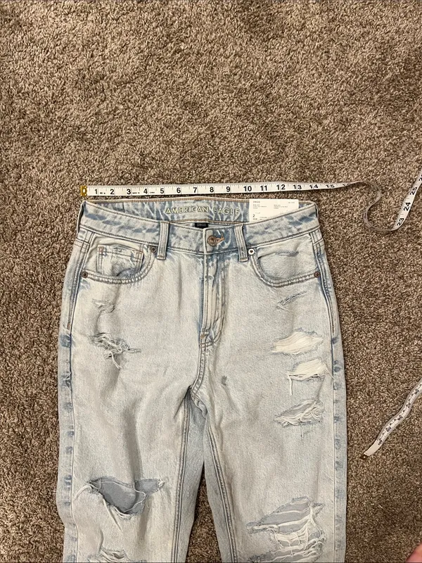 American Eagle Super High-Rise Mom Jean Strigid Size 2 NWT - Image 7