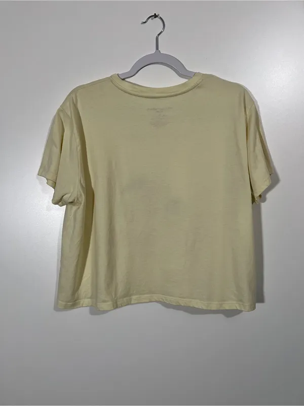 Georgia Peached Crop Top Tee Shirt in Butter Yellow Size XL - Image 3
