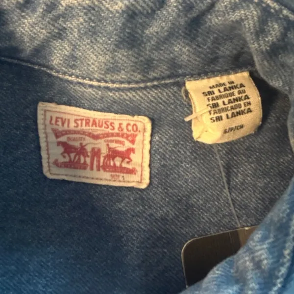 Levi's Premium Dorsey Patchwork Western Shirt Sm Pearl Snaps NWT Oversized Baggy - Image 10