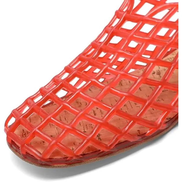 BRAND NEW ~ Red Jelly Mesh Flats Sandals Summer Beach Sandals ~ Women's 9 1/2 - Image 4