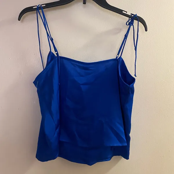 Wild Fable Womens Royal Blue Satin Tank Top S Small 36” Spaghetti Straps NWT - Image 5