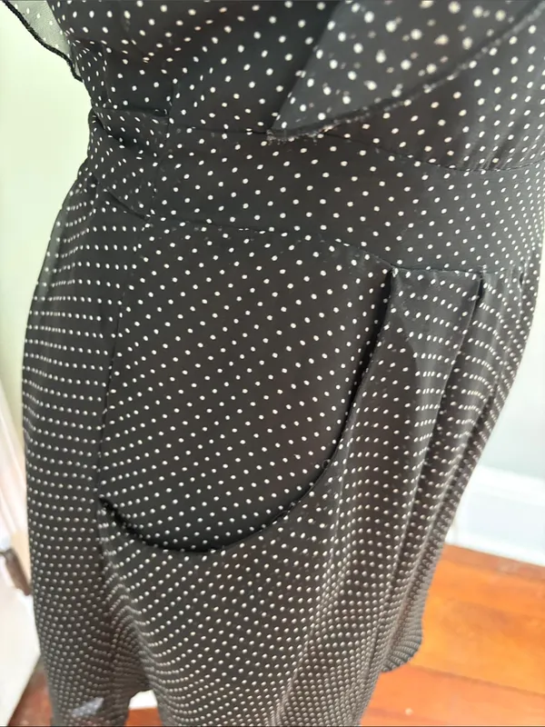 Atmosphere Black Polka Dot Flutter Sleeve Mini Dress Size UK 12 US 8 - Image 3