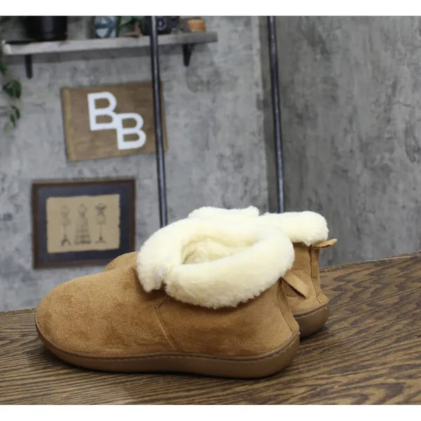 NEW Rockdove Womens Plush Faux Fur Collar Bootie Slippers 68238f63aa91b Brown 6M - Image 9