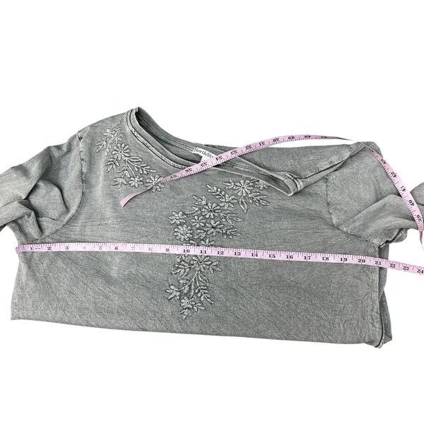 North Style Embroidered Floral Stonewash Sweater Womens Large Boho Whimsigoth - Image 9