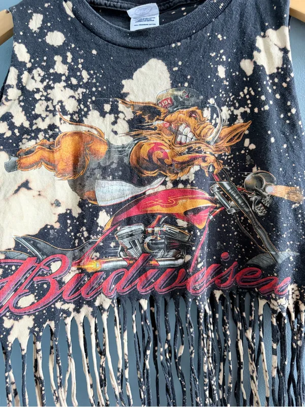 Delta Fringed Graphic Budweiser Sleeveless Tee - Image 2