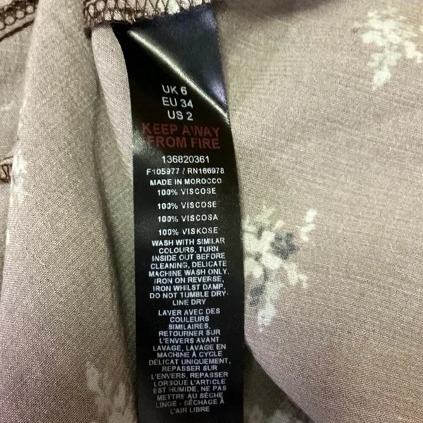 NEW Topshop Brown Ditsy Floral Print Satin Slip Long Sleeve Slim Maxi Dress Sz 2 - Image 8